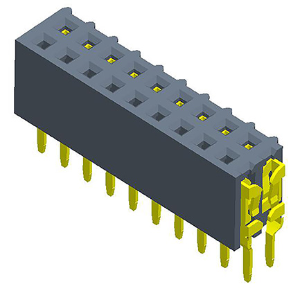 2.54mmFemale Header  Dual Row  180° U-type wave type